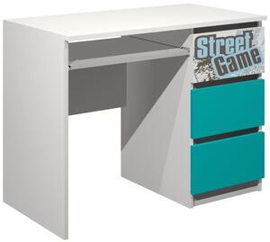 STREET GAME ABS 5 Psací stůl (Provedení: bílá, Umístění skříňky: vlevo)