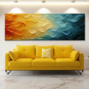 Obraz na plátně - Střet dvou elementů FeelHappy.cz Velikost obrazu (šířka x výška): 120 x 40 cm