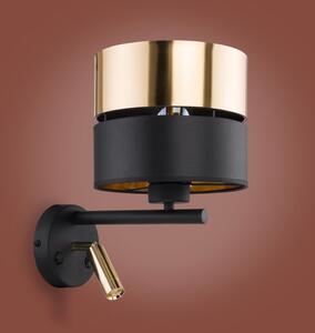 LED Nástěnná lampa HILTON 1xE27/15W/230V + LED/3W/230V mosaz/černá
