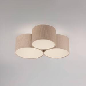 JUST LIGHT. GmbH Zelené stropní svítidlo Duro, textil, tři žárovky, stmívatelný, Krémová / jantar, Obývací pokoj / jídelna, Textil / tkanina / hedvábí