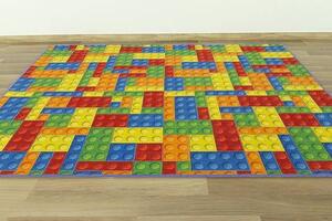 Associated Weavers Dětský kusový koberec Kostky Lego Rozměr: 100x200 cm
