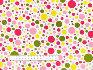 Biante Bavlněné prostírání na stůl Sandra SA-209 Růžové a žluté puntíky na bílém 30x40 cm