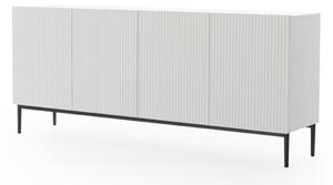 Komoda Nicole 200 cm - bílý mat / černé nožky
