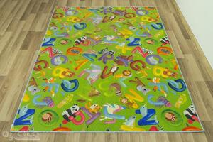 Associated Weavers Dětský kusový koberec Alfabet 12 zelený Rozměr: 200x300 cm