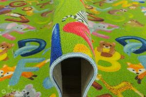 Associated Weavers Dětský kusový koberec Alfabet 12 zelený Rozměr: 200x200 cm