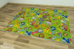 Associated Weavers Dětský kusový koberec Alfabet 12 zelený Rozměr: 200x400 cm