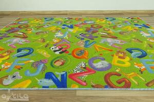 Associated Weavers Dětský kusový koberec Alfabet 12 zelený Rozměr: 100x150 cm