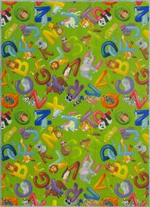 AW Dětský kusový koberec Alfabet 12 zelený Rozměr: 100x200 cm