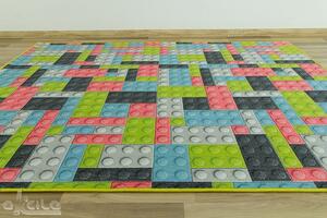 Associated Weavers Dětský kusový koberec Kostky pastelové lego Rozměr: 200x200 cm