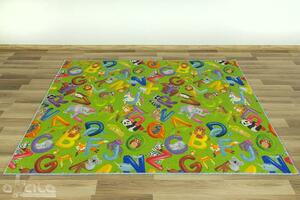 Associated Weavers Dětský kusový koberec Alfabet 12 zelený Rozměr: 100x150 cm