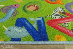 AW Dětský kusový koberec Alfabet 12 zelený Rozměr: 100x150 cm
