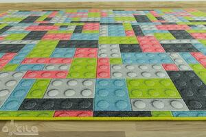 Associated Weavers Dětský kusový koberec Kostky pastelové lego Rozměr: 200x400 cm