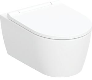 Geberit One wc mísa se sedátkem s pomalým sklápěním závěsná bez splachovacího kruhu s vírovým splachováním bílá lesk 500.201.01.1