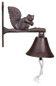 Litinový zvonek veverka