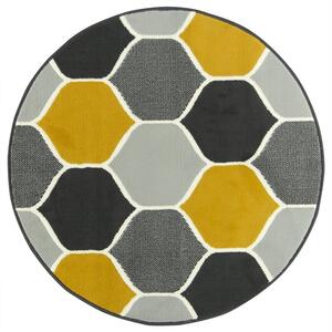 Balta Kulatý koberec LUNA 503833/89925 šedý/hořčicový Rozměr: průměr 90 cm