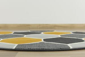 Balta Kulatý koberec LUNA 503833/89925 šedý/hořčicový Rozměr: průměr 80 cm