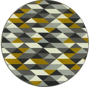 Balta Kulatý koberec LUNA 503652/89915 trojúhelníky žluté Rozměr: průměr 80 cm