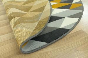 Balta Kulatý koberec LUNA 503652/89915 trojúhelníky žluté Rozměr: průměr 60 cm