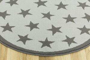 Balta Kulatý koberec LUNA 533909/89911 hvězdy světle šedý Rozměr: průměr 100 cm
