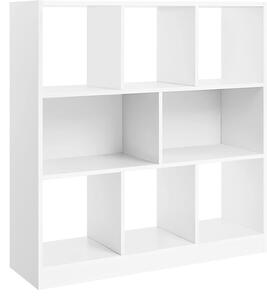 Bílá dřevěná knihovna Vasagle Helv, 100 cm