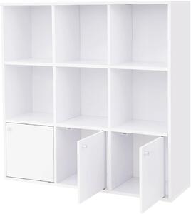 Bílá dřevěná knihovna Vasagle White, 97,5x30x97,5 cm