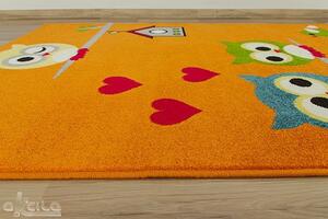 Makro Abra Dětský koberec Rainbow 11205/160 Sovy oranžový Rozměr: 100x200 cm