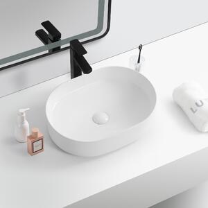 Erga Lakelyn, umyvadlo na desku 600x370x135 mm, bílá lesklá, ERG-V03-9720B-WH