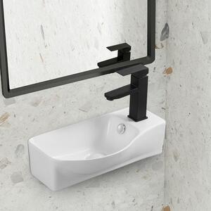 Erga Winona R, závěsné/pultové umyvadlo 460x240x140 mm, pravé, bílá lesklá, ERG-V03-9528L-WH