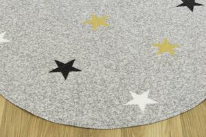 Makro Abra Kulatý koberec Stars Mix Hvězdy světle šedý Rozměr: průměr 80 cm
