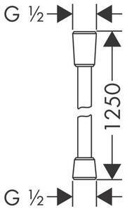 Hansgrohe Isiflex Sprchová hadice 125 cm, kartáčovaný černý chrom 28272340