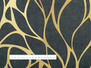 Biante Sametový povlak na polštář s lemem Tamara TMR-003 Zlaté ornamenty na černozeleném 40 x 40 cm