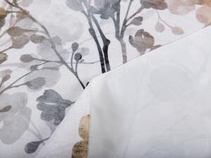 Biante Sametový oválný ubrus Tamara TMR-008 Hnědé a šedé pnoucí rostliny 140x160 cm