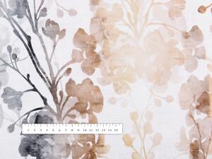 Biante Sametový povlak na polštář s lemem Tamara TMR-008 Hnědé a šedé pnoucí rostliny 30 x 50 cm