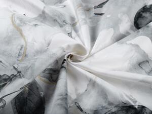 Sametová látka Tamara TMR-006 Designové květiny na šedém - šířka 150 cm