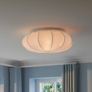 Nordlux Stropní světlo Aeron, bílé, Ø 60 cm, textil, E27, stmívatelný, Bílá / opál, Obývací pokoj / jídelna, kov