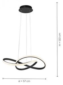 Leuchten Direkt 15402-18-LED Stmívatelný lustr na lanku MARIA LED/25W/230V černá
