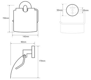 Sapho, X-ROUND držák toaletního papíru s krytem, chrom, XR702