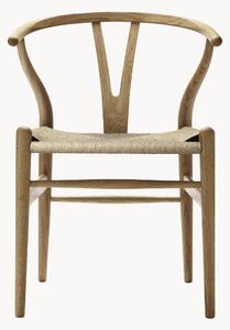 Dřevěná židle s ručně tkaným sedákem CH24 Wishbone Chair
