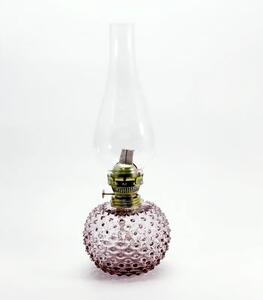 Sklárna Častolovice - Petrolejová lampa Ema - Hobnail - Ananas - fialka ametyst