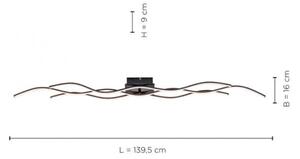 Leuchten Direkt 15167-18-LED Přisazený lustr WAWE 2xLED/12,5W/230V+LED/17W
