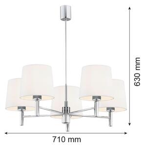 Argon 2110 - Lustr na tyči BOLZANO 5xE27/15W/230V krémová