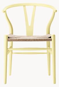 Dřevěná židle s ručně tkaným sedákem CH24 Wishbone Chair