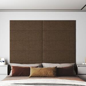 Nástěnné panely 12 ks hnědé 90 x 30 cm textil 3,24 m²