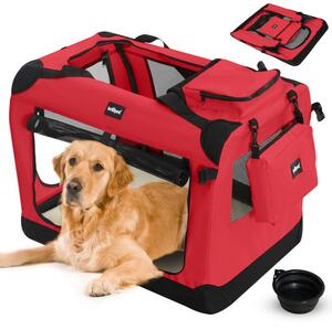 Leopet Přepravní box pro psy XXXL, 102 x 69 x 69 cm, červený