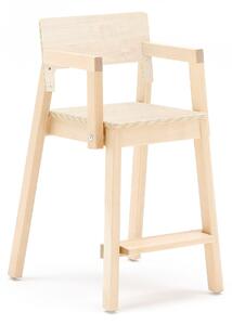 AJ Produkty Vysoká dětská židle LOVE, s područkami, výška 500 mm, bříza, bříza