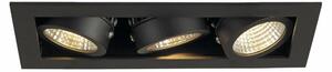 SLV BIG WHITE SADA KADUX 3, vestavné svítidlo, tři žárovky, LED, 3000K, obdélníkové, černé matné, 38°, 22 W, vč. ovladače 115720