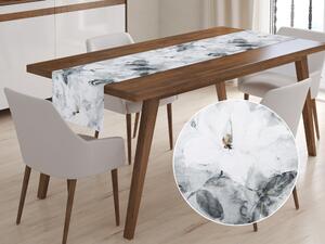 Biante Sametový běhoun na stůl Tamara TMR-006 Designové květiny na šedém 20x120 cm
