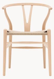 Dřevěná židle s ručně tkaným sedákem CH24 Wishbone Chair