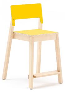 AJ Produkty Vysoká dětská židle LOVE, výška 500 mm, bříza, žlutá