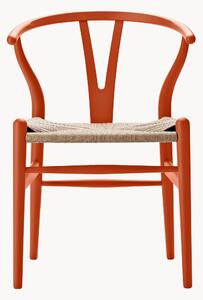 Dřevěná židle s ručně tkaným sedákem CH24 Wishbone Chair
